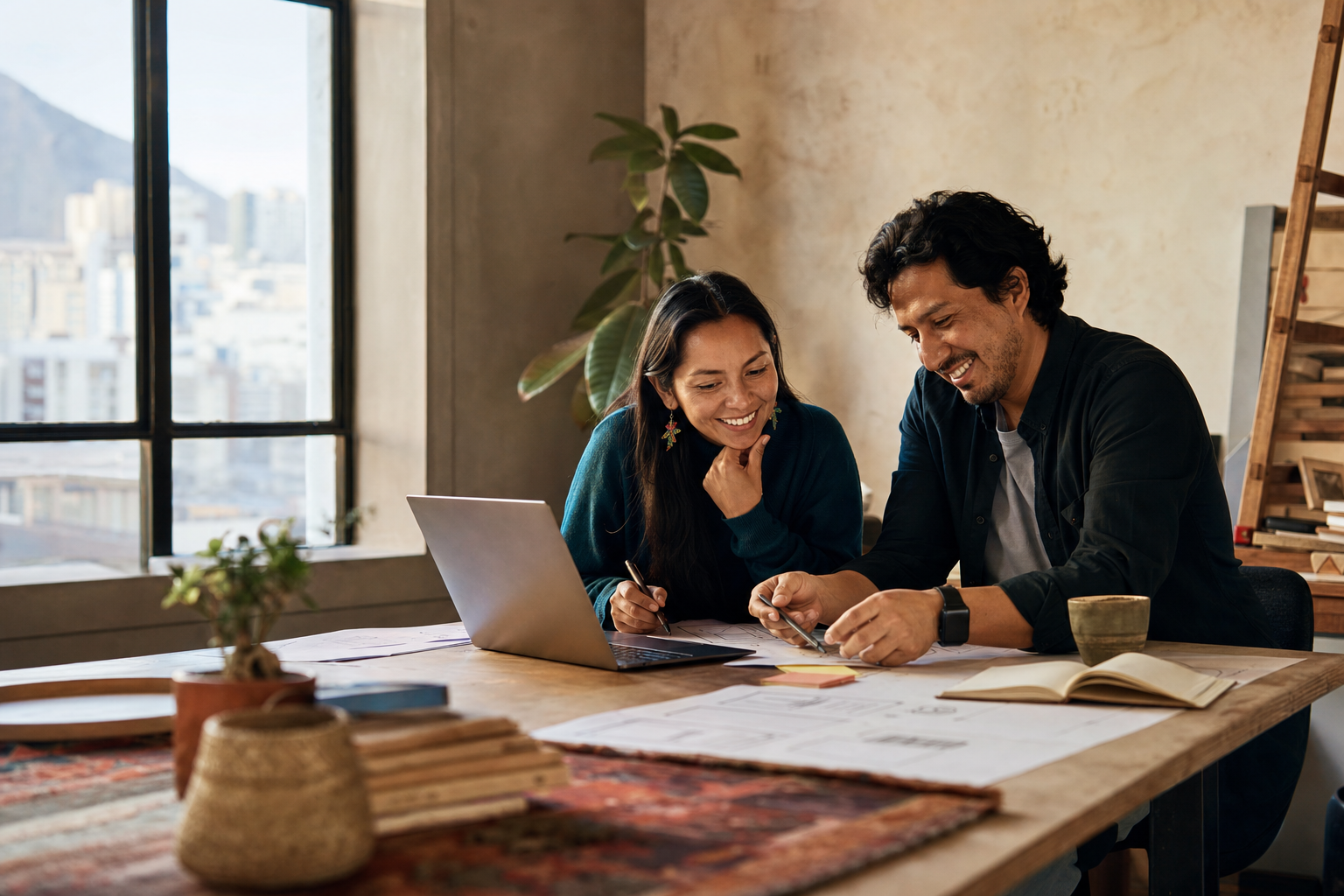 Two product partners working together to turn an idea into a useful digital product